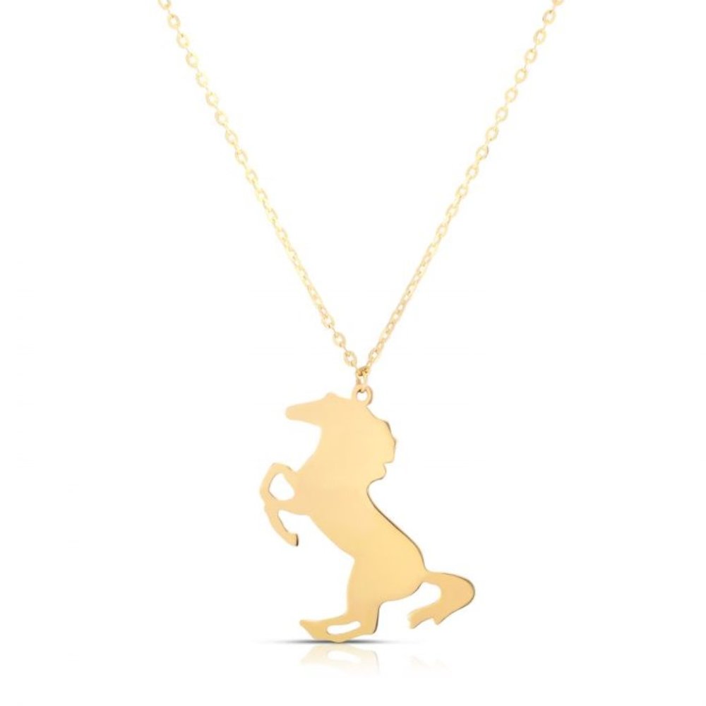 14K Gold Horse Necklace
